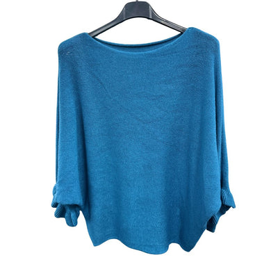 Italian Soft Knit 3/4 Frill Sleeve Jumper Top