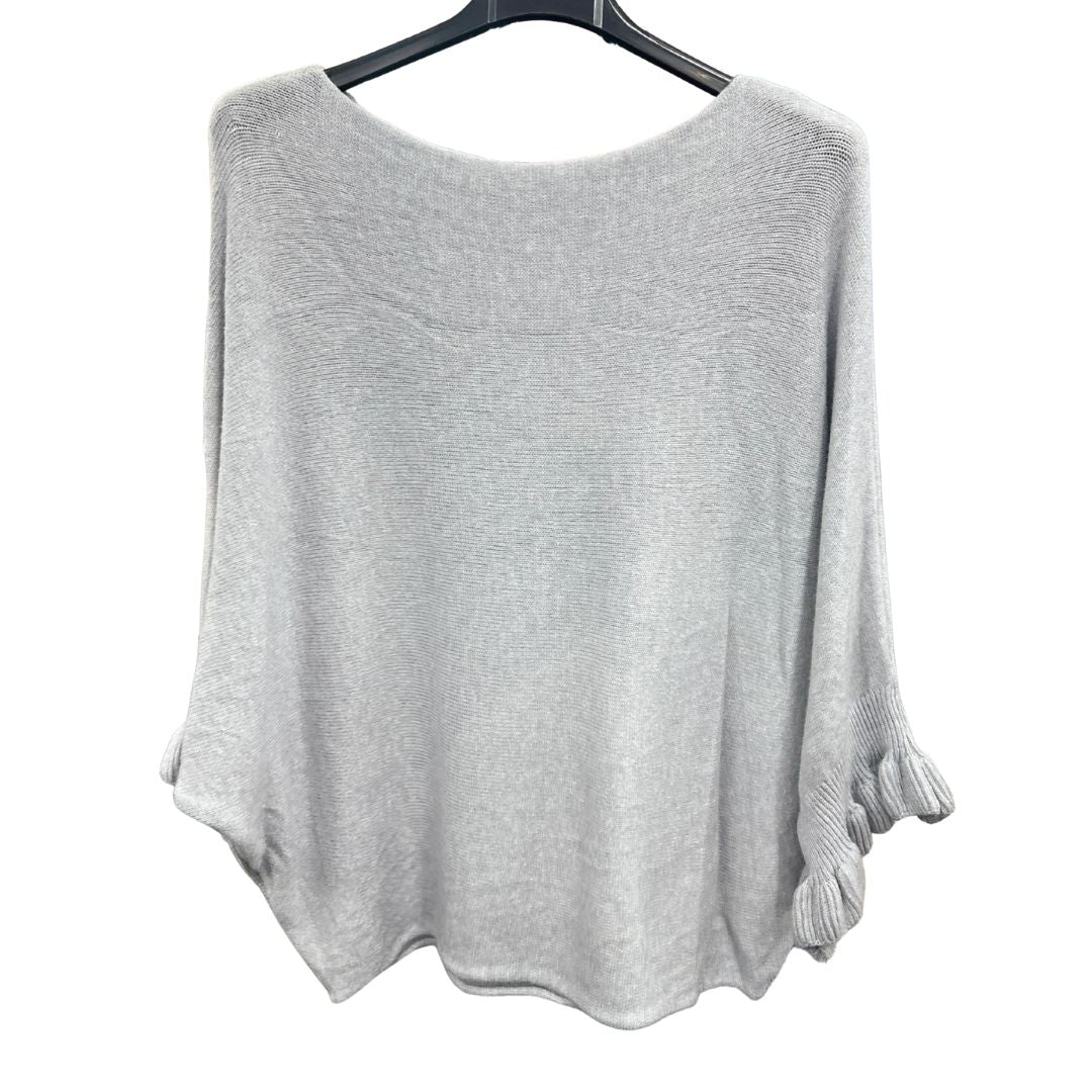Italian Soft Knit 3/4 Frill Sleeve Jumper Top