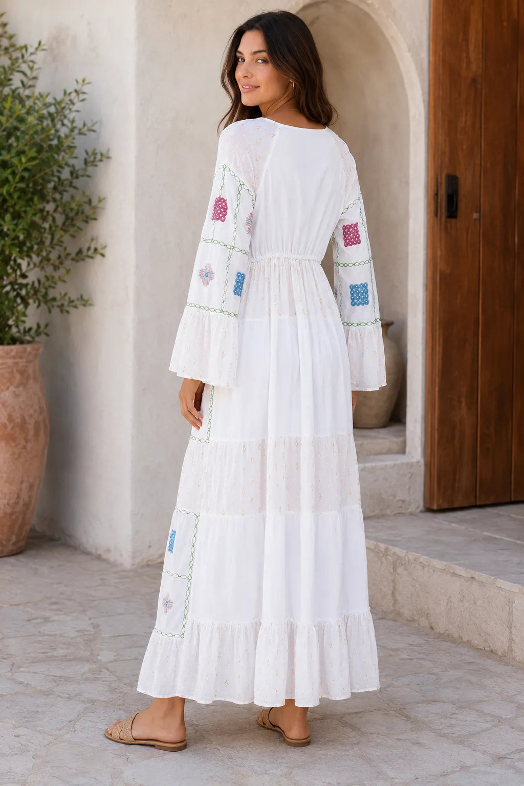 embroidered bohemian maxi dress Esmeralda Tank Maxi