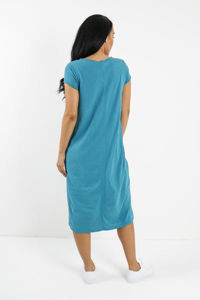 Made In Italy Lagenlook Jersey Cotton Tunic Dress