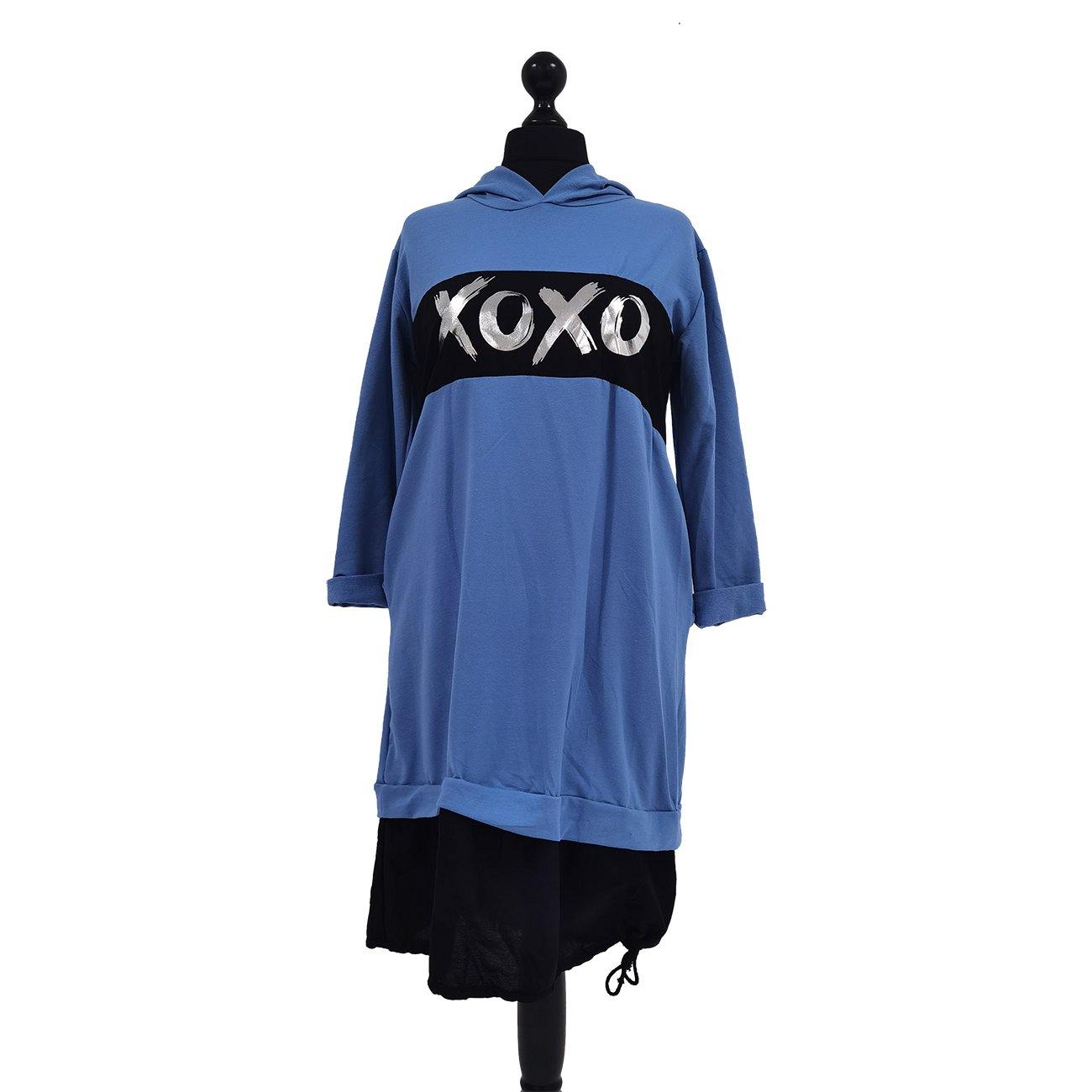 Italian XOXO Print Panel Long Sleeve Top - Miss Bold