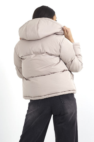 Zip Through Padded Hooded Puffer Jacket
