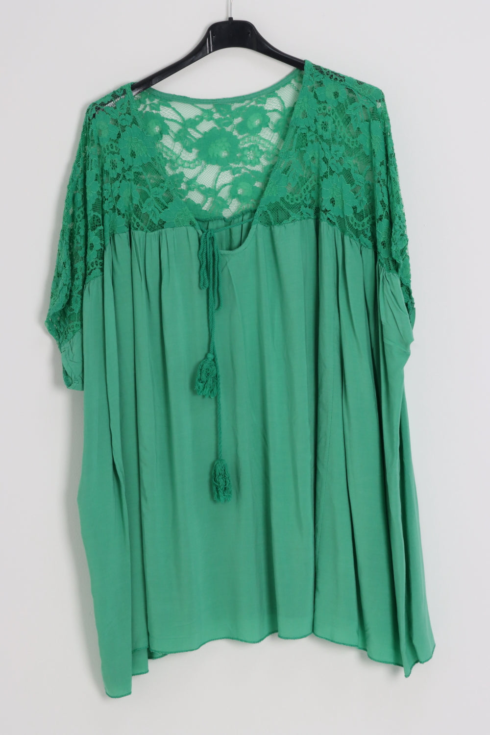Italian Tie Front Embroidered Tunic Top