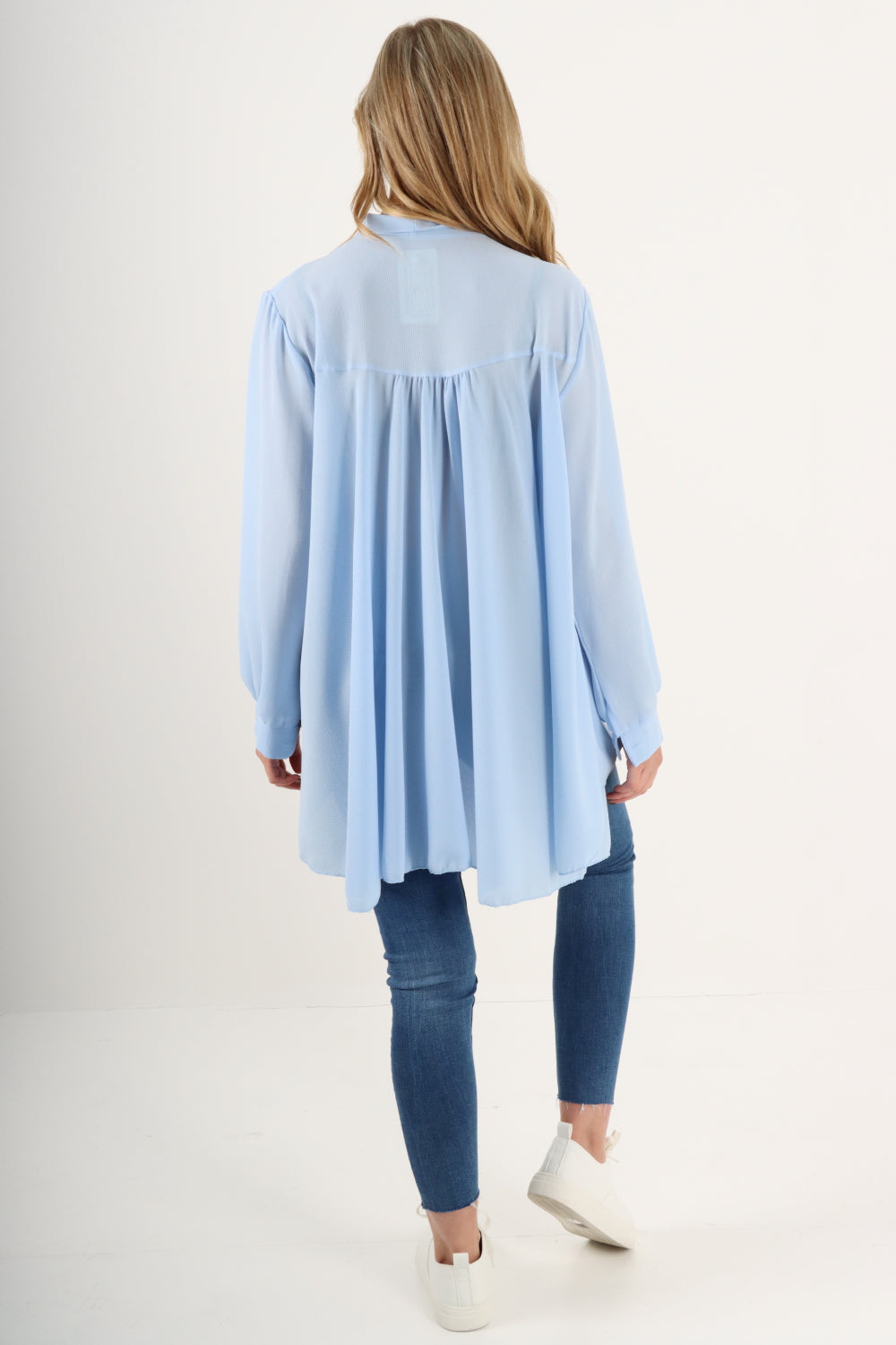 Italian Oversized Pussy Bow Button Top