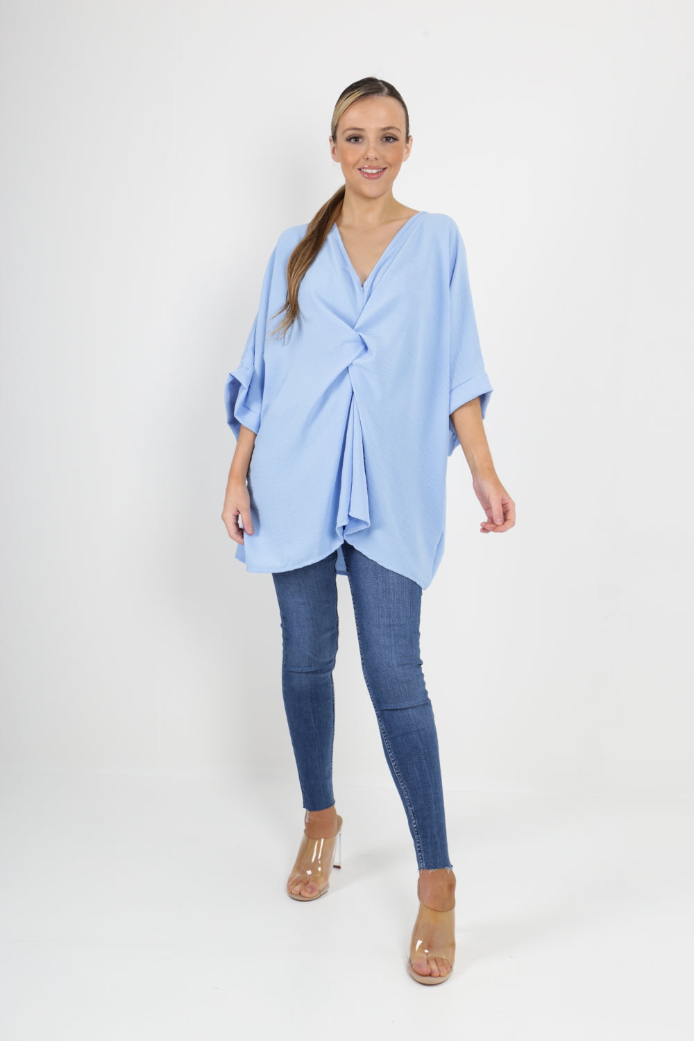 Italian Twisted Front Batwing Oversized Top