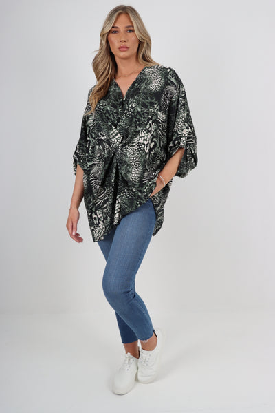 Italian Oversized Twisted Front Baggy Top