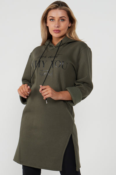 Made in Italy Printed Plain Hoodie Top | Miss Bold
