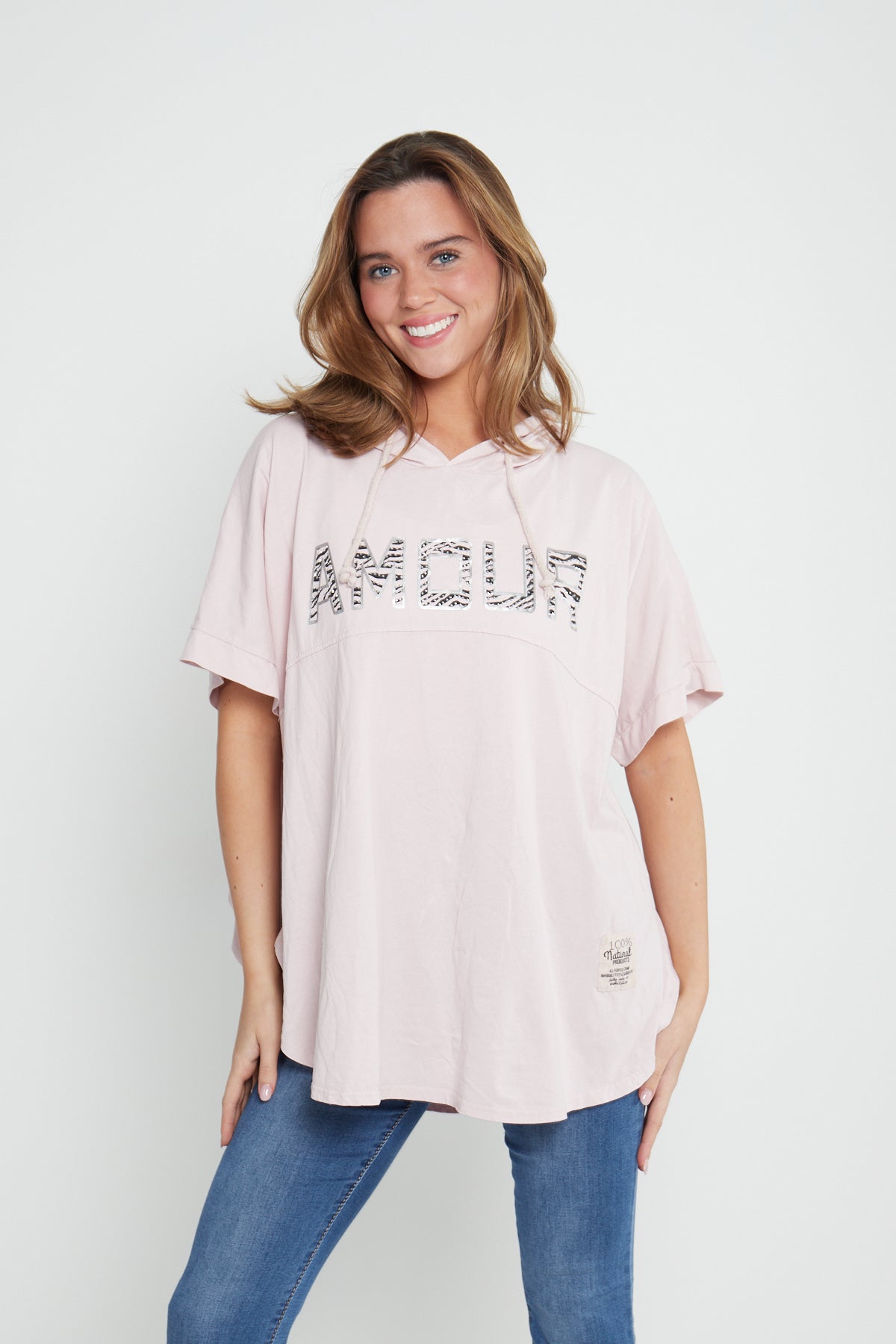 Italian Amour Printed Hooded Top