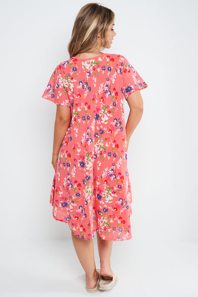 Italian Ditsy Floral Print Cotton Tunic Dress