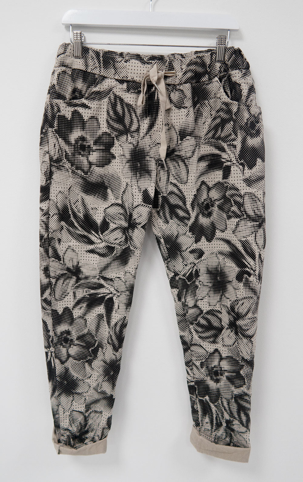 Made In Italy Floral Print Magic Stretch Chinos Pants