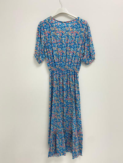 Italian Ditsy Floral Print Side Slit Midaxi Dress