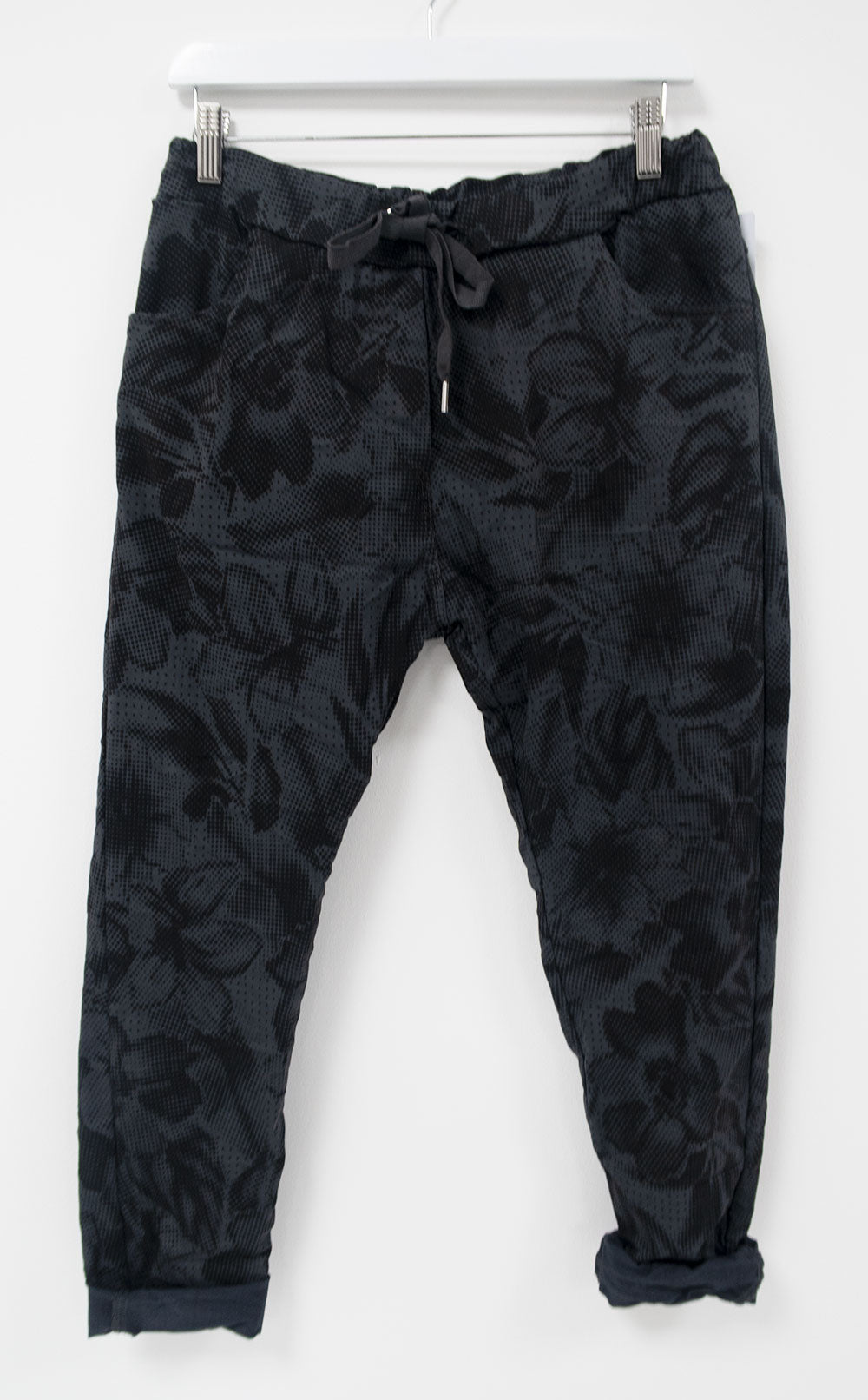 Made In Italy Floral Print Magic Stretch Chinos Pants