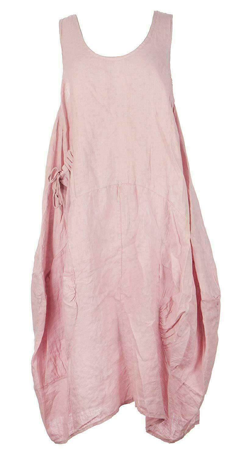 Italian Linen Sleeveless Pocket Vest Dress | Miss Bold