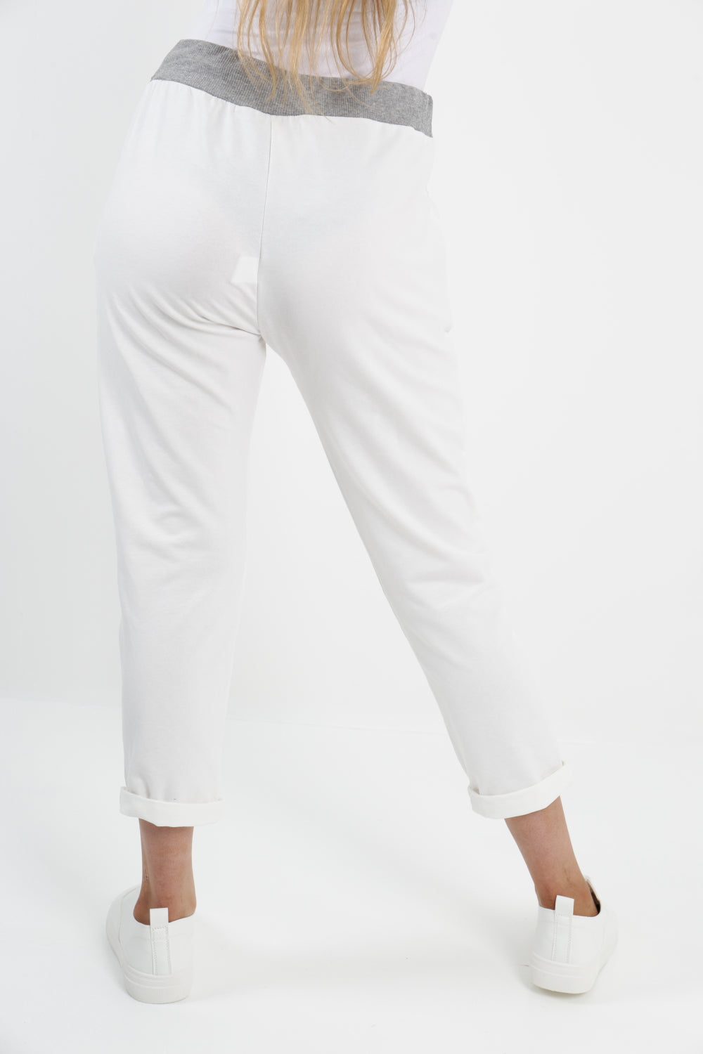 Italian Plain Loose Pockets Cotton Ladies Trouser