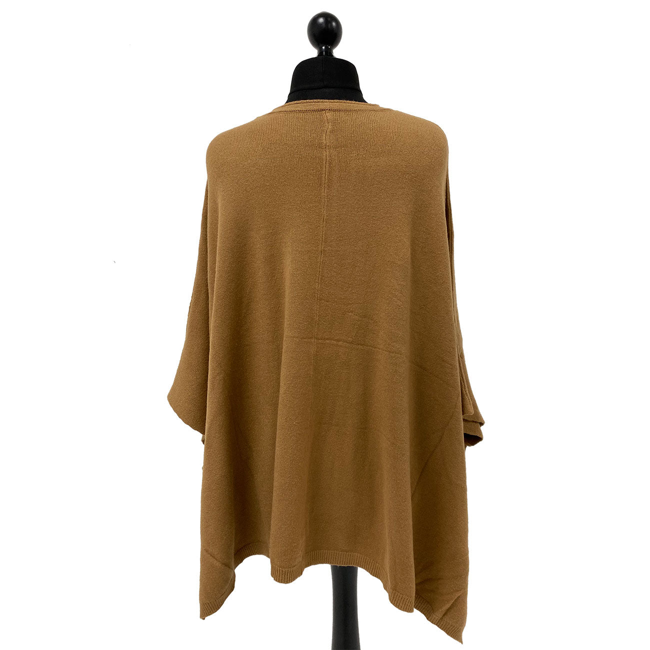 Italian Button Side Round Neck Poncho | Miss Bold